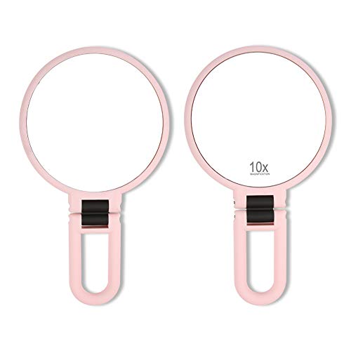 DUcare 10x Magnifying Handheld Mirror,Travel Folding Hand Held Mirror