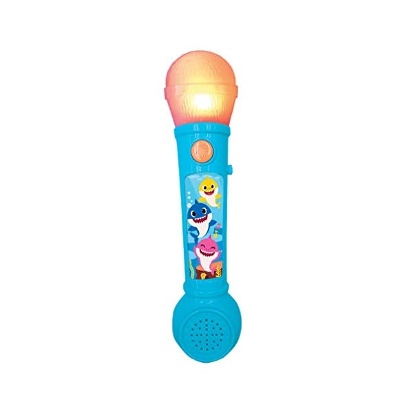 LEXIBOOK-MIC80BS-Baby-Shark-Microphone-for-Children-Musical-Toy-Game-Built-in-Speaker-Light-Effects-Demo-melodies-Included-BlueOrange LEXIBOOK MIC80BS Pinkfong Baby Shark Microphone for Children, Musical Toy Game, Built-in Speaker, Light Effects, Demo…