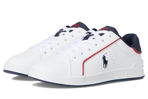 POLO RALPH LAUREN Unisex Heritage Court III EZ (Toddler), White/Navy, 5.5 Medium