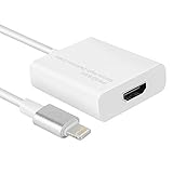 HIOTECH [Plug & Play] Lightning 8-pin to HDMI Female Video Adapter with Micro USB Charging Cable - No Need Any APP & Personal Hotspot - Compatible with All of the IOS 8-10 Version iPhone & iPad