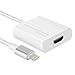 HIOTECH [Plug & Play] Lightning 8-pin to HDMI Female Video Adapter with Micro USB Charging Cable - No Need Any APP & Personal Hotspot - Compatible with All of the IOS 8-10 Version iPhone & iPad