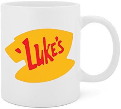 Luke's Diner (Gilmore Girls) - 11 Oz White Ceramic Glossy Mug With Large C-handle (Microwave and Dishwasher Safe)