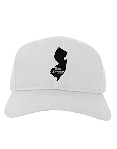TooLoud New Jersey - United States Shape Adult Baseball Cap Hat - White
