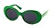 V.W.E. Vintage Sunglasses UV400 Bold Retro Oval Mod Thick Frame Sunglasses Clout Goggles with Dark Round Lens (Green)