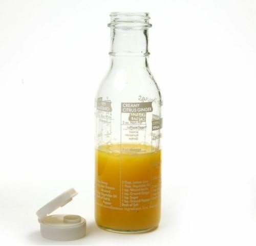 Norpro 809 Glass Salad-dressing Shaker Maker Mixer Bottle with Six Recipes
