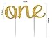LOVELY BITON(TM 1st First Birthday One Cake Topper Decoration Single Sided Double Gold Glitter