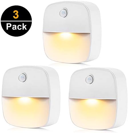 Wall Night Lights Motion Sensor Night Light Automatic Stick-On LED Light Battery Powered Closet Light for Bedroom, Bathroom, Kitchen, Hallway, Stairs, Energy Efficient, Compact 220v (3 Pack)