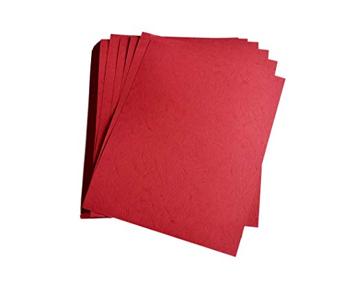 BNC Leather Texture Paper Binding Presentation Covers Pack of 100 Letter Size Red Color