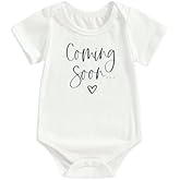 Merqwadd Pregnancy Announcement Baby Bodysuit Reveal Idea&Surprise Gift For Husband, Grandma, Grandpa or Family