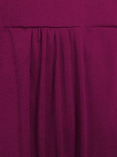 VISLILY Plus Size Blouse for Womens Casual Short Sleeve T Shirt Buttons Blouse Tops Rose Red 14W