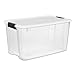 STERILITE 70 Quart Ultra Clear Plastic Stacking Storage Container Tote with Latching Lid (4 Pack)