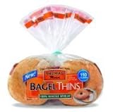 Thomas Bagel Thins 100% Whole Wheat - 8 Thin Bagels - 13 oz (Pack of 2)