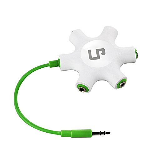 LP Headphone Splitter,3.5mm Headphone Earphone Audio Splitter 1 Male to 2 3 4 5 Female Cable (Green)