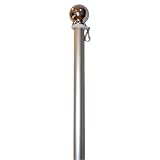 Valley Forge Flag 6' x 1 1/4" 1-Piece Brushed Aluminum Flag Pole 6' x 1.25"