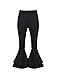 ASMAX HaoDuoYi Women Ruffle Flare Bell Bottom High Waist Womens Ruffle Flare Bell Bottom High Waist Flared Trousers Black