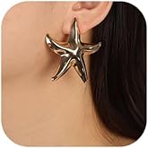 Denifery Starfish Earrings for Women Gold Starfish Stud Earring Gold Statement Big Starfish Earrings Bohemia Beach Surfer Starfish Earrings Beach Jewelry Accessories