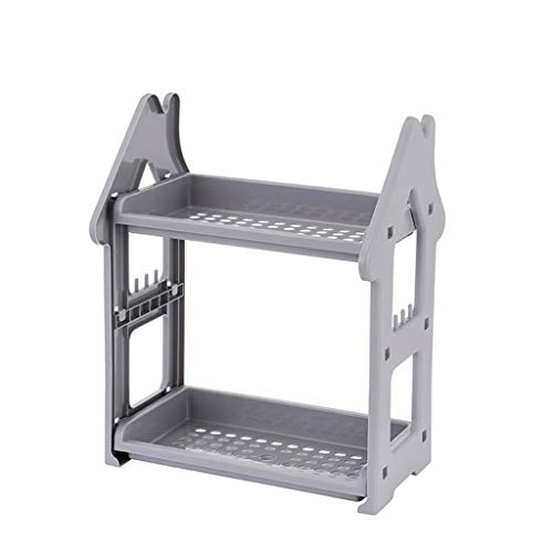 Sodoop Spice Rack Shelves, 3-Tier Plastic Desktop Storage Rack, Kitchenware Seasoning Container, Countertop Organizer for Kitchen and Bathroom Spice Bottle Jars Holder Food Cabinet Storage