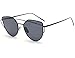 GAMT Mirrored Cat Eye Sunglasses Metal Frame Flat Lens Women Sunglasses