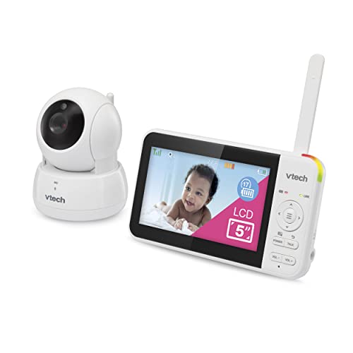 VTECH VM924 REMOTE PAN-TILT-ZOOM VIDEO BABY MONITOR, 5″ LCD SCREEN, UP TO 17 HRS VIDEO STREAMING, NIGHT VISION, UP TO 1000FT RANGE, SOOTHING SOUNDS, 2-WAY TALK, TEMPERATURE SENSOR,SECURED TRANSMISSION