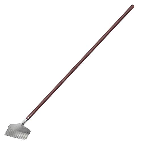 Nisaku NJP2520 Long Sidewalk and Garden Weeder and Sweeper, Authentic Tomita (Est. 1960) Japanese Stainless Steel, Blade Width-7.25", Polished 51" Wood Handle