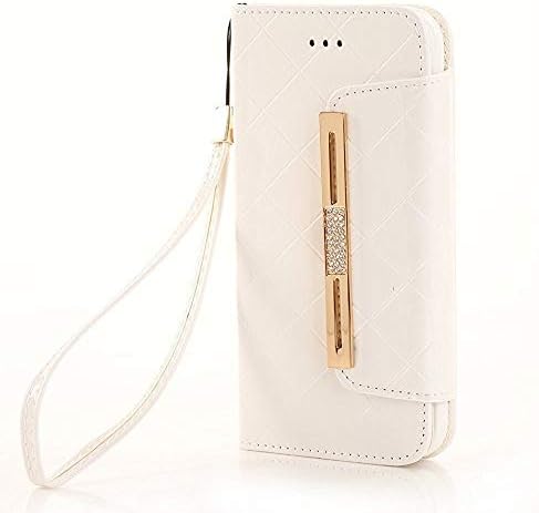 iPhone 7 Plus Case, SSK Premium PU Leather Stand Slim Flip Folio Cover Clutch Wristlet HandBag Wallet Case with Card Pocket Shockproof Screen Protective for iPhone 7 Plus 5.5 inch (White)