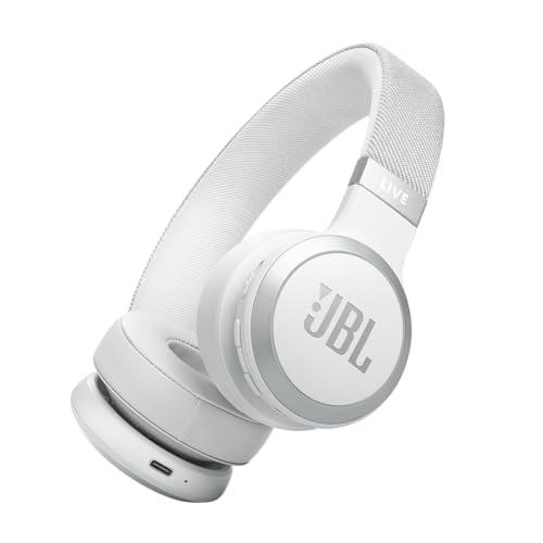 JBL Live 670NC Wireless On-Ear Headphones, Adaptive NC - White