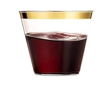 Amazon Com Rose Gold Plastic Cups Hard Clear Plastic Cups 9 Oz