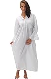 Del Rossa Women's Romeo and Juliet Cotton Nightgown, Victorian Bell Sleeve Sleepwear