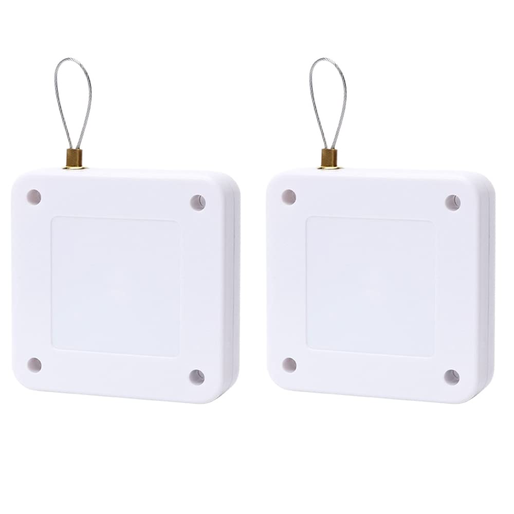 Tiardey 2pcs White Multifunctional Punch-Free Automatic Sensor Door Closer Kits,Residential Commercial Auto Door Closer with Drawstring - 120cm/47inch