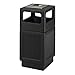 Safco Products Canmeleon Outdoor/Indoor Recessed Panel Trash Can with Ash Urn 9477BL, Black, Decorative Fluted Panels, Stainless Steel Ashtray, 38 Gallon Capacity primary