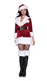 Women's Christmas Costumes - Secret Santa, Red/White/Black, X-Large