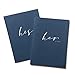 Ling's Moment Navy Blue Wedding Vow Book His&Her Set of 2 Bridal Shower Gifts Booklet Journal Wedding Vows Booklet