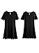 Romwe Women's Short Sleeve Casual A-Line Mini Party Dress Black L