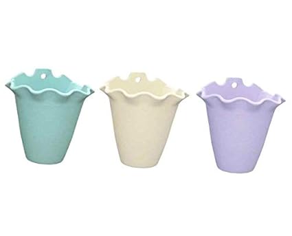 KIRFIZ 3 Pcs Flower Planter Garden Pot Flower Pot Wall Hanging Baskets Round Planter Indoor Outdoor Balcony Patio Plant Pot for Home Garden Office Flowering Container Cover for Living Room Decor