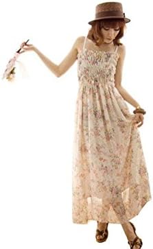 ハルハル通販 花柄シフォンマキシ丈キャミワンピース 574