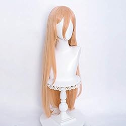 Probeauty Orange Power Cosplay Wig with Horns, Long