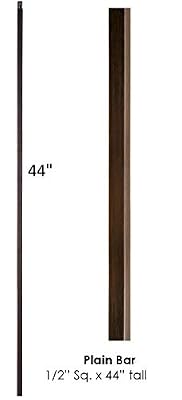 44" x 1/2" Plain Bar Iron Balusters Iron Spindles Metal Stair Parts Hollow. Oil Rubbed Bronze (Pack of 15PCS)