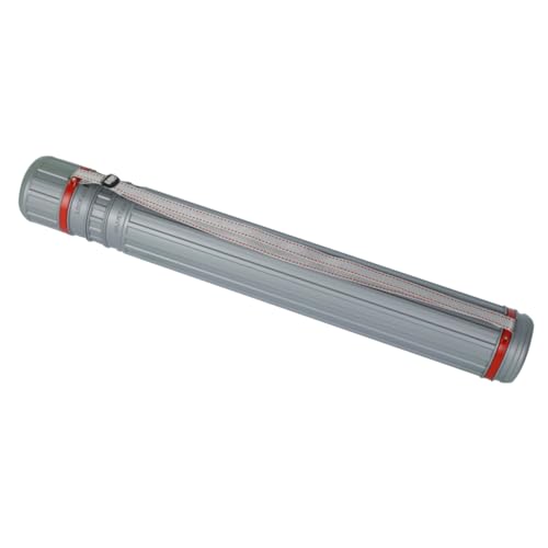 DOITOOL Craft Tube Extendable Plastic Telescopic Document Painting Paper Storage Box Resistant Drum Design Grey
