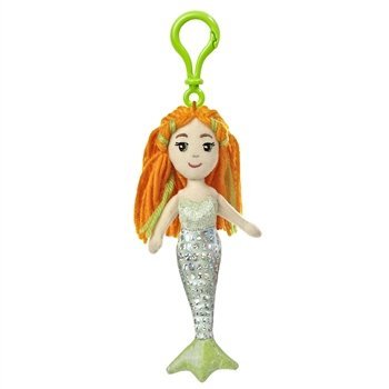 Mariel the Sea Sparkles Plush Green Mermaid with Clip by Aurora