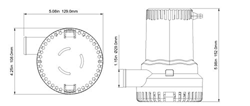 image for HOMPAT 2000GPH Bilge Water Pump, 12V Boat Marine Plumbing Electric Bil