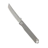 StatGear PKTSAM-Gry Pocket Samurai Titanium Keychain Folding Knife, Gray