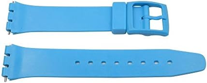 17mm Sky Blue PVC Swatch Style Replacement Watch Band
