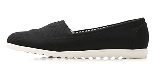 ComeShun Womens Shoes Canvas Comfort Slip On Loafers Sneakers Classic Flats (39 EU/8 US, Black) - Thumbnail 2