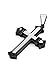 Urban Jewelry Powerful Mens Stainless Steel Cross Necklace Pendant (Black, Silver, 21