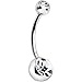 Body Candy Women's Stainless Steel Clear Accent Internally Threaded Belly Body Piercing Ring 1/2