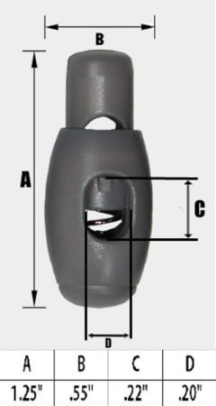 image for FMS Ravenox Oval Bowling Pin Cord Lock | Cord Locks for Drawstrings, R