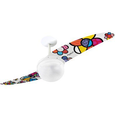 Ventilador de Teto Spirit 202 (2 lâmpadas E27) Romero Britto Flower Power e Butterfly rb04 - 220V