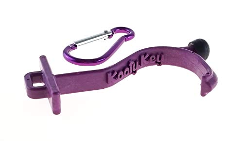 Kooty Key Germ Utility Hook Tool- Avoid Touching Bacteria Ridden Surfaces- Carabiner Included (Colors May Vary) (1 Pack, Purple)