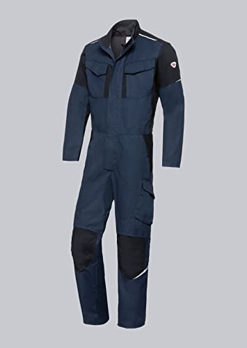 BP 2409-581-1432-34/37L Overall Stand-Up Collar, Concealed Zip and Press Stud Strap, 35% Aramid/30% Modacrylic/25% Cotton/9% Polyamide/1% Other Fibres, Night Blue/Black, 34/37L Size