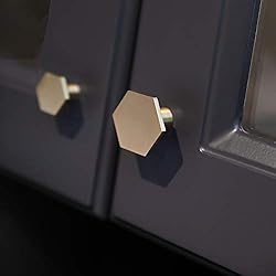 Solid Brass Hexagon Kitchen Cabinet Knobs and Pulls